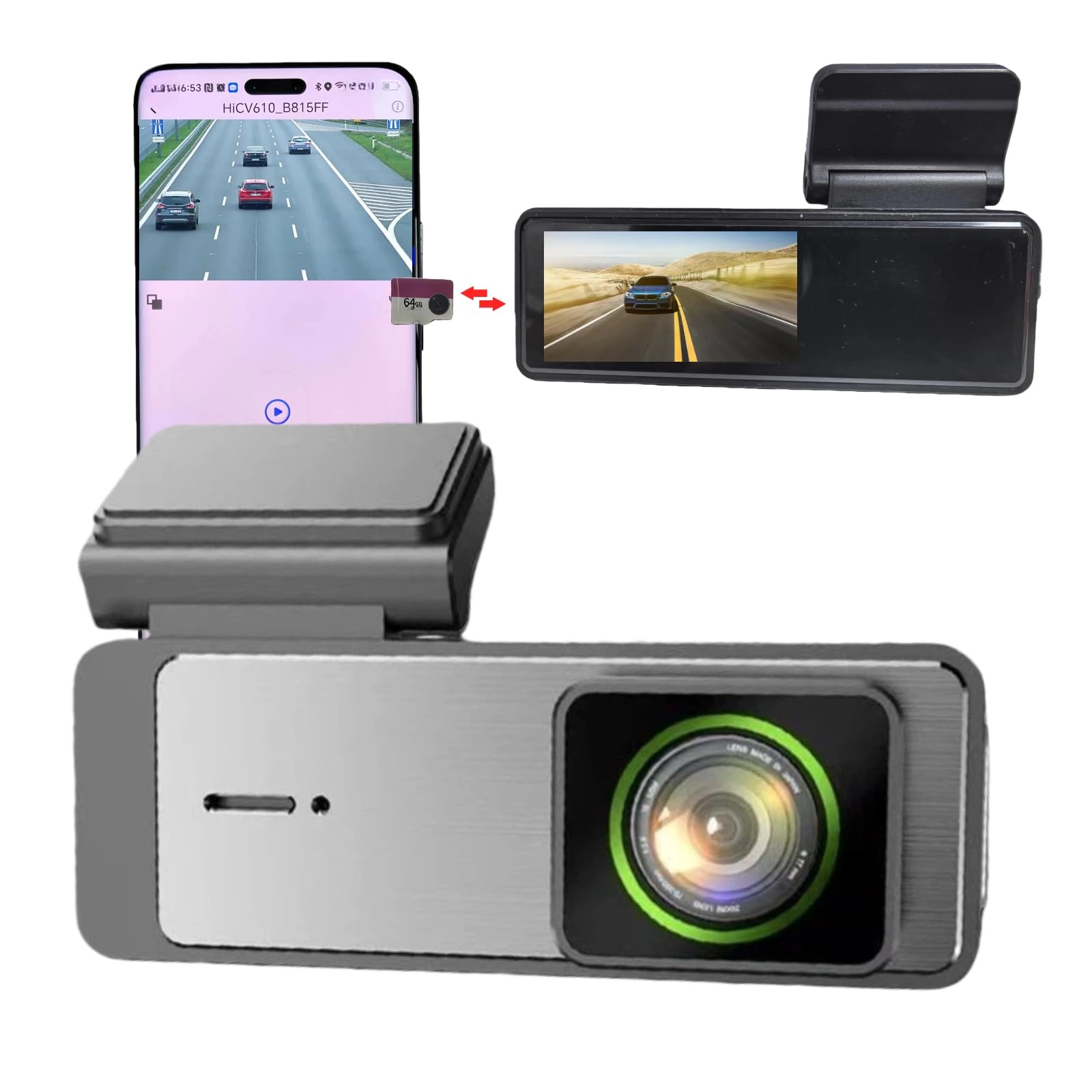 paipaicam Front dashcam - 1296P 30FPS