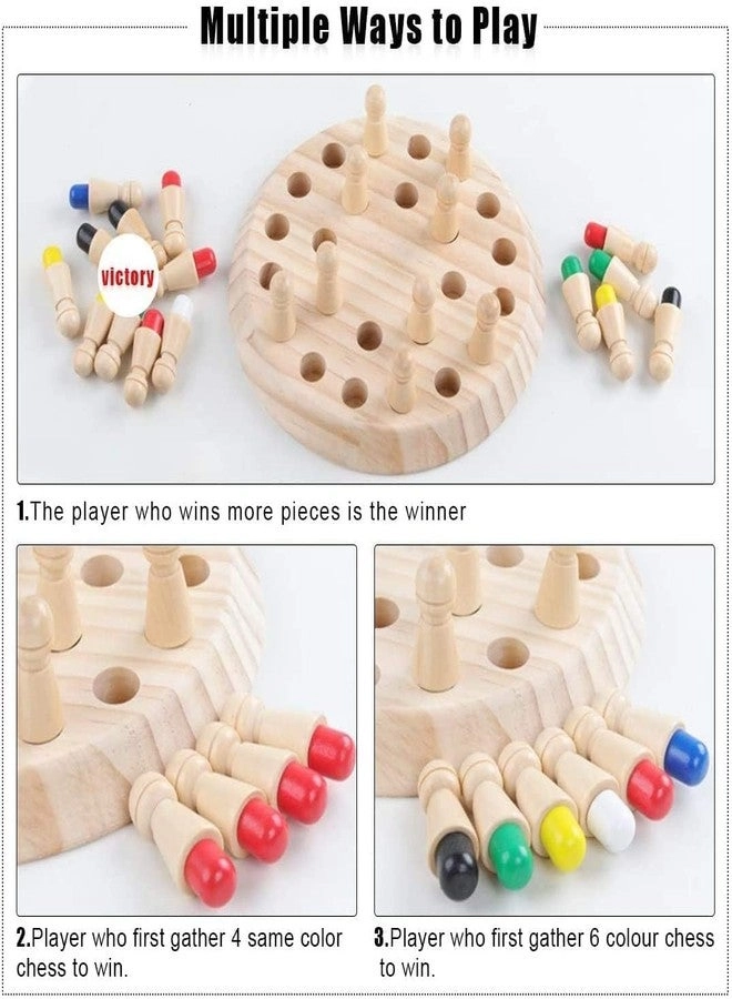 Wooden Memory Match Stick Chess Game - Parent-Child Interaction Age 3 and Up Pack