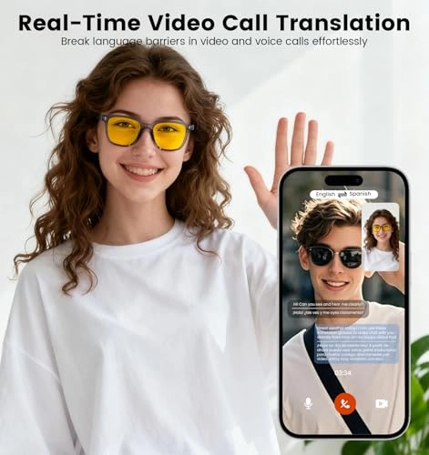 Hyper MZT AI Glasses - 100+ Languages Bluetooth 5.4 Yellow Lens