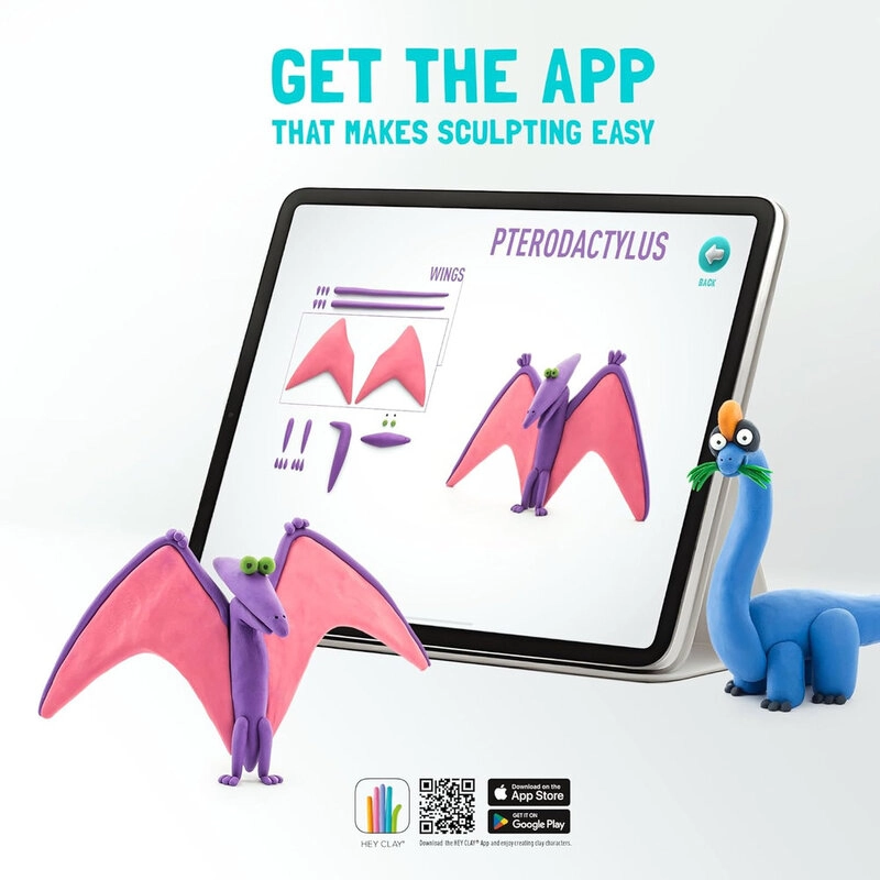 Hey Clay Airdry Clay - Dinos 6 Cans