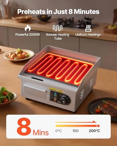 Commercial Electric Griddle - 14.17 x 11.81 inches