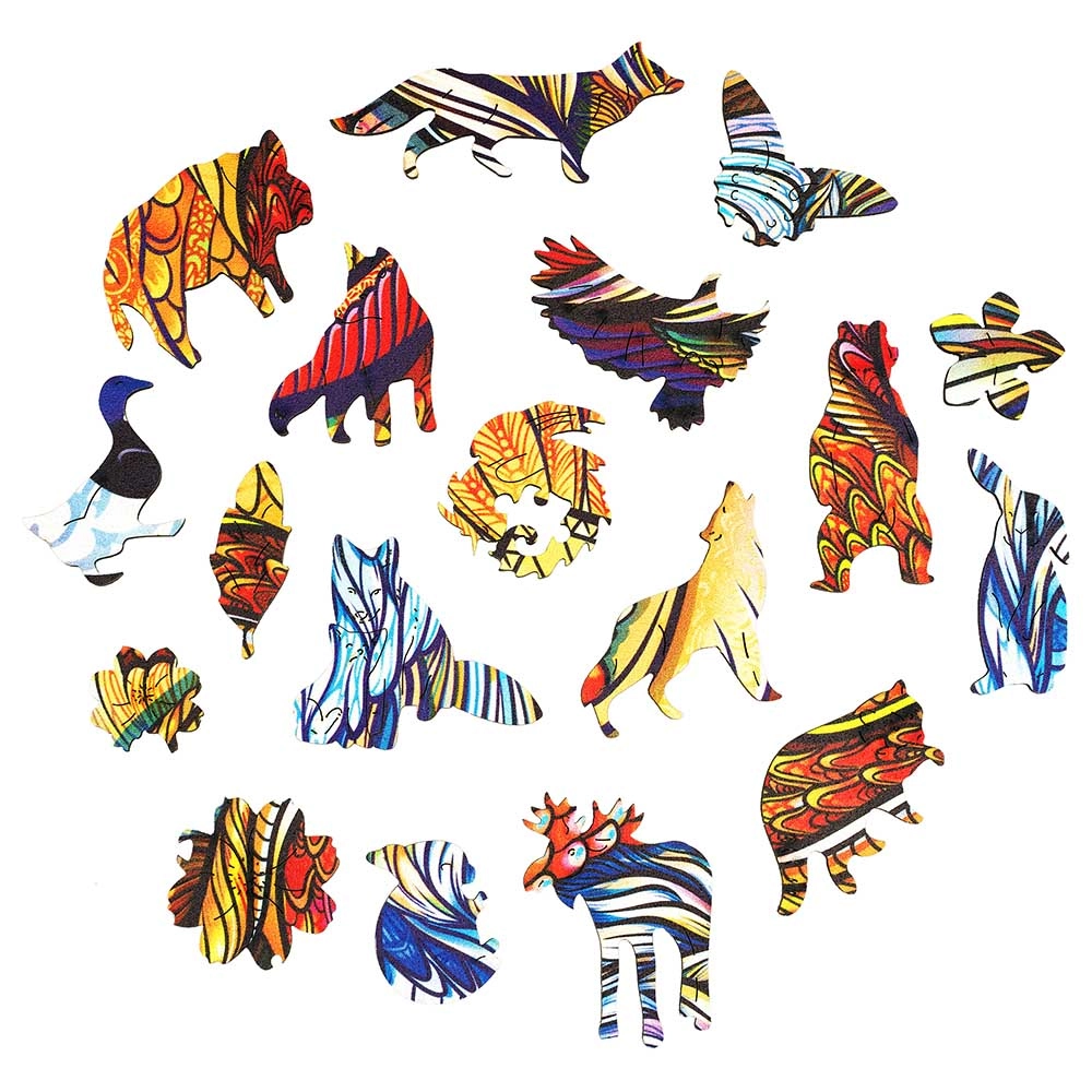 Fiery Fox Wooden Puzzle (4107390-FIERY_FOX_S) - 107 pcs