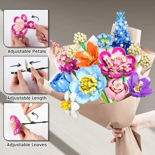 Flower Bouquet Building Set - 888 pcs
