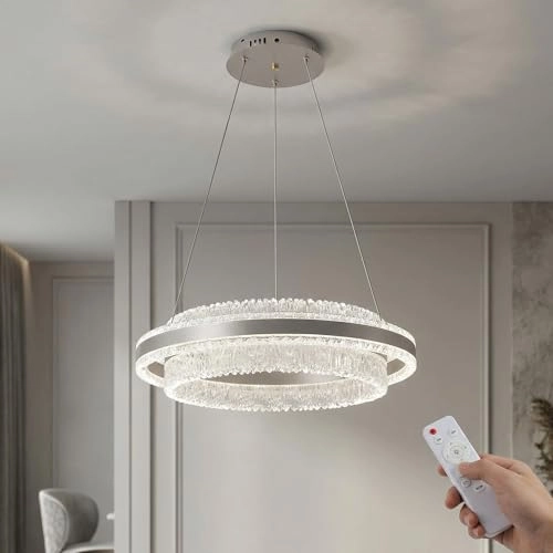 Round LED Chandelier - 3000K–6000K Dimmable