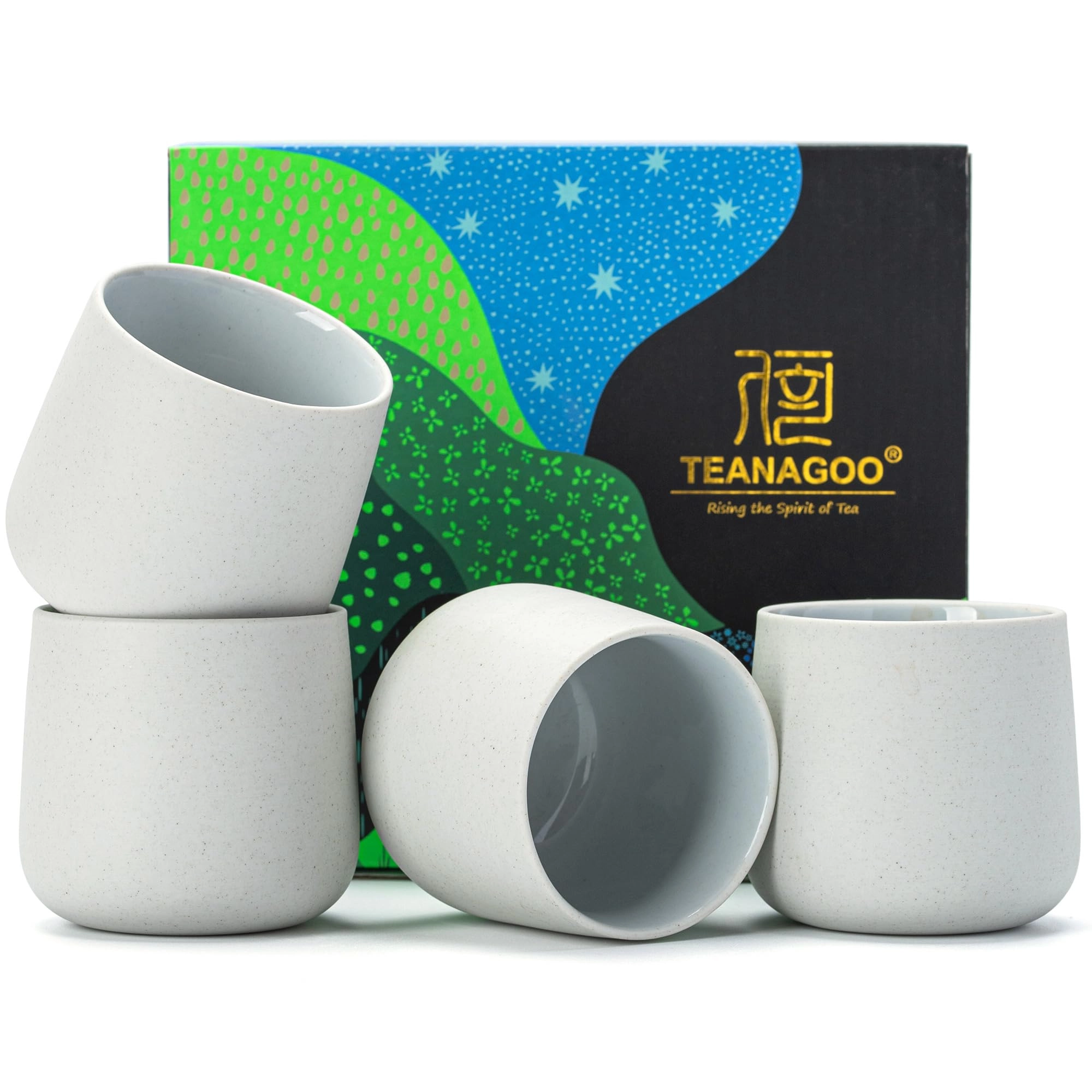 Ceramic Japanese Tea Cup - 4 pcs - 205 ml