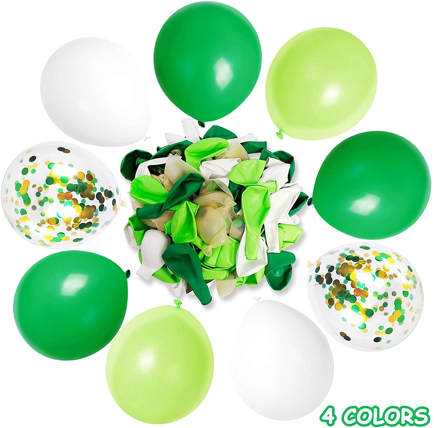 Latex and Confetti Balloons Set - 50-Pieces Birthday