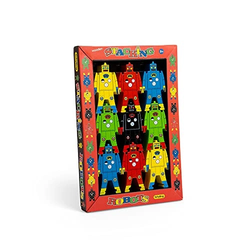 Wood Stacking Robot - 3 years and up 9 pieces