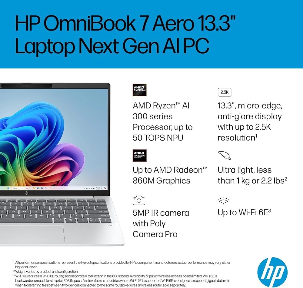 Omnibook 7 BZ6A8EA - 13.3'' Ryzen AI 5-340 16GB DDR5 512GB SSD