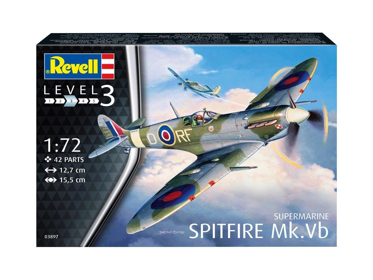 Supermarine Spitfire Mk.Vb - Unbuilt/Unpainted Model Kit (63897) - 1:72