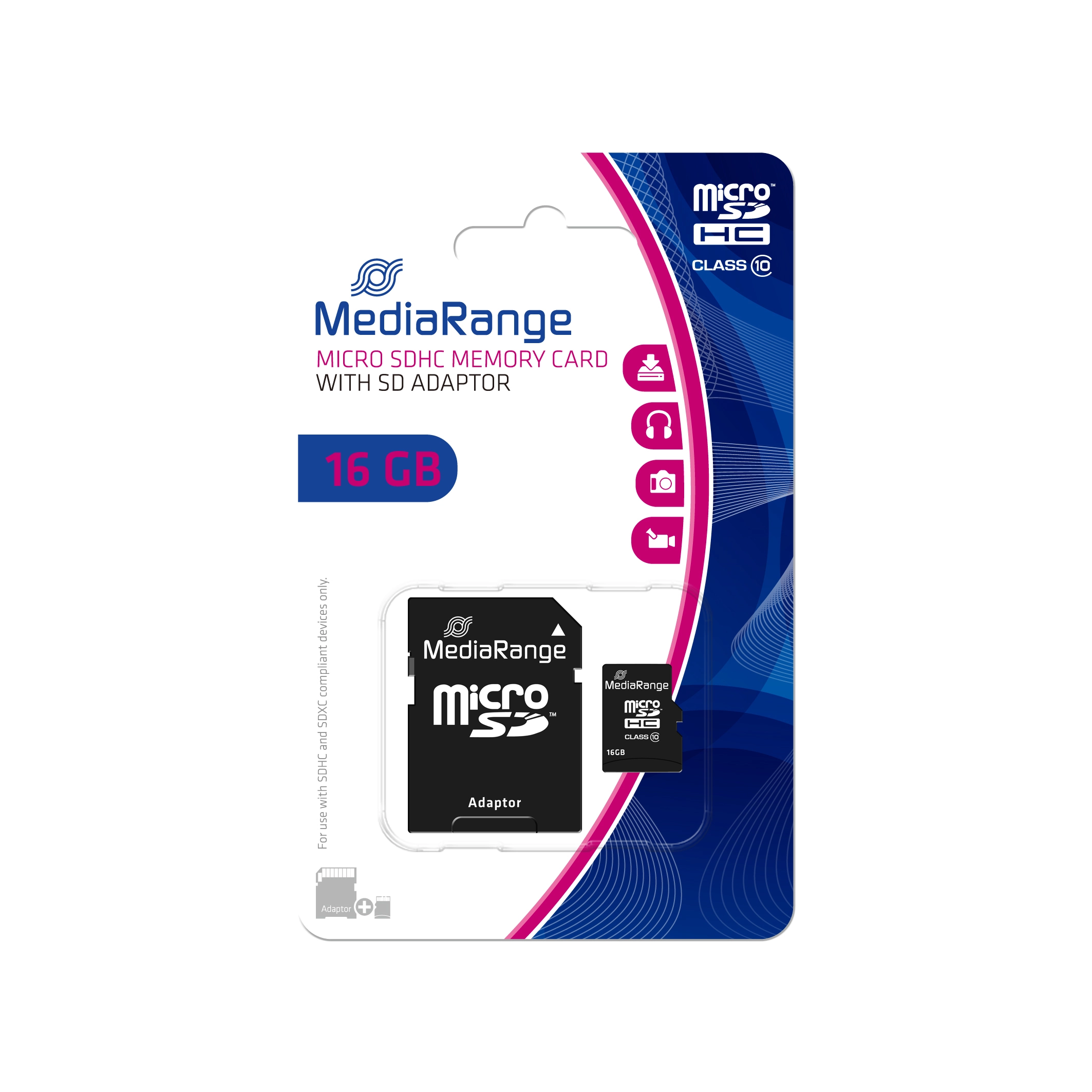 MediaRange micro SDHC Memory Card - 16GB