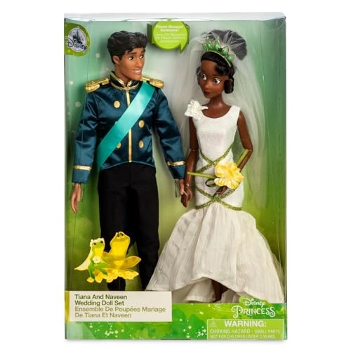 Tiana Doll - Bridal Gown & Accessories + Prince Naveen Doll - Satin Tuxedo