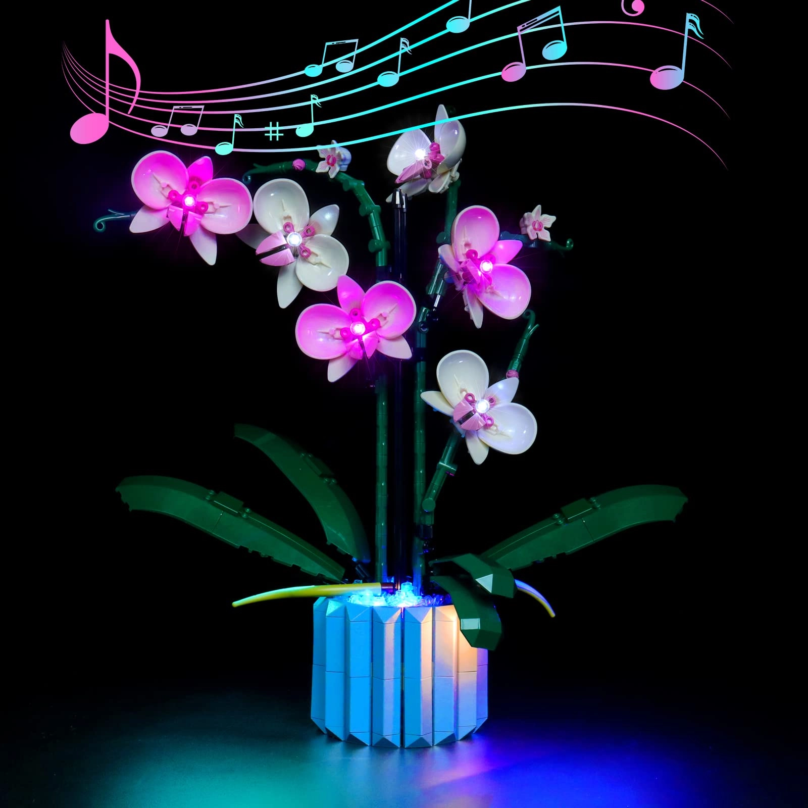 BrickBling Lego Orchid LED Lighting Set - Music version pink