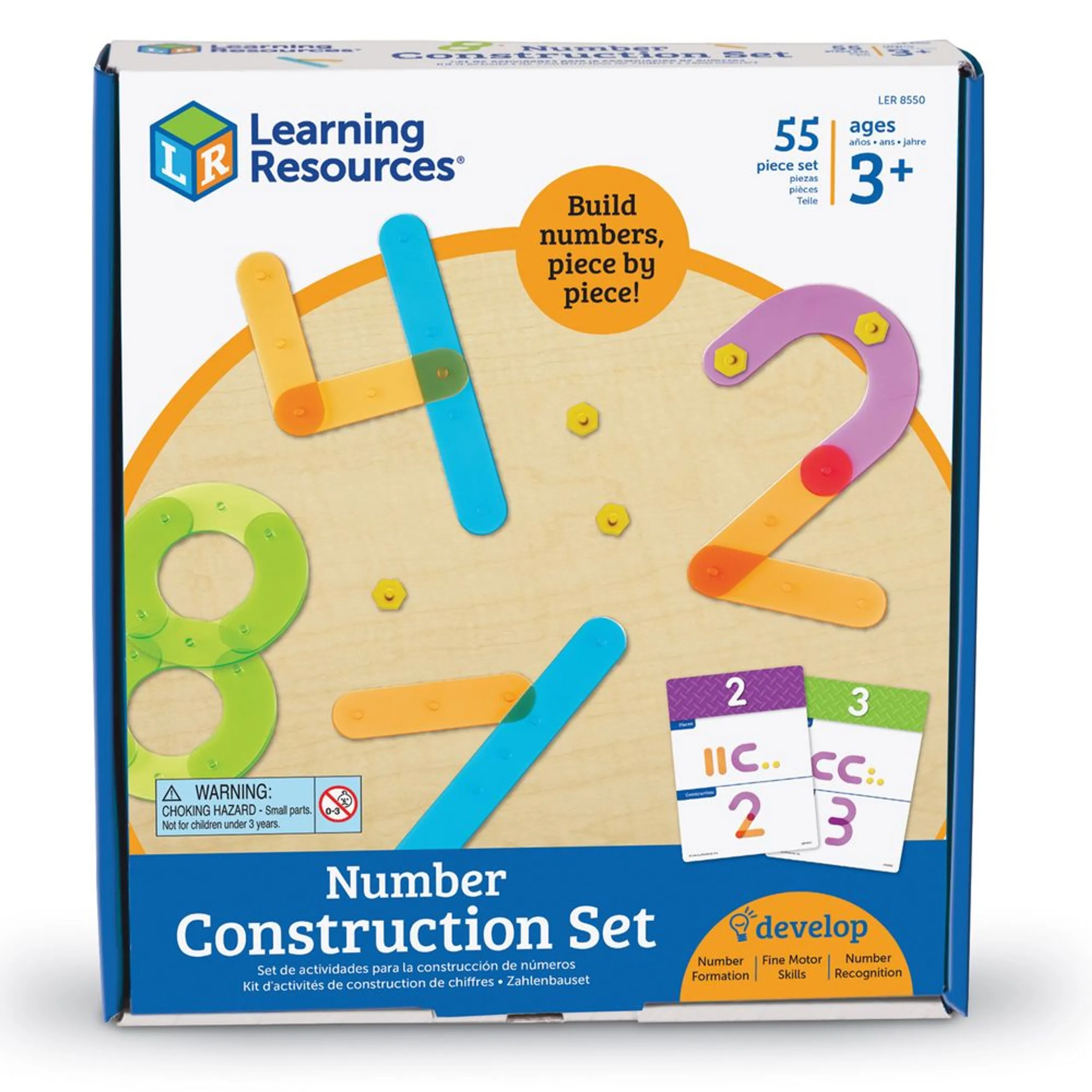 Learning Resources Number Construction Set - Suitable for 3 years and above 55 Pcs