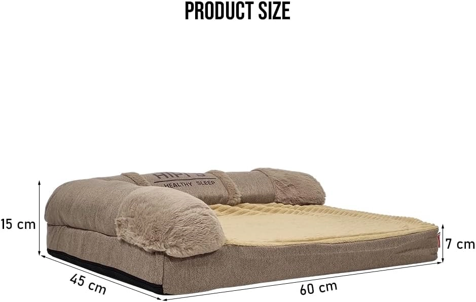 Dog bed with bolsters - 60 cm L memory foam