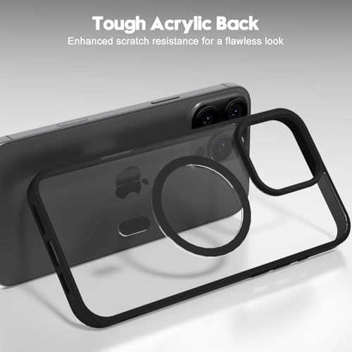 Case for iPhone 16 Pro Max Clear Back Phone Bumper Cover with MagSafe for iPhone 16 Pro Max