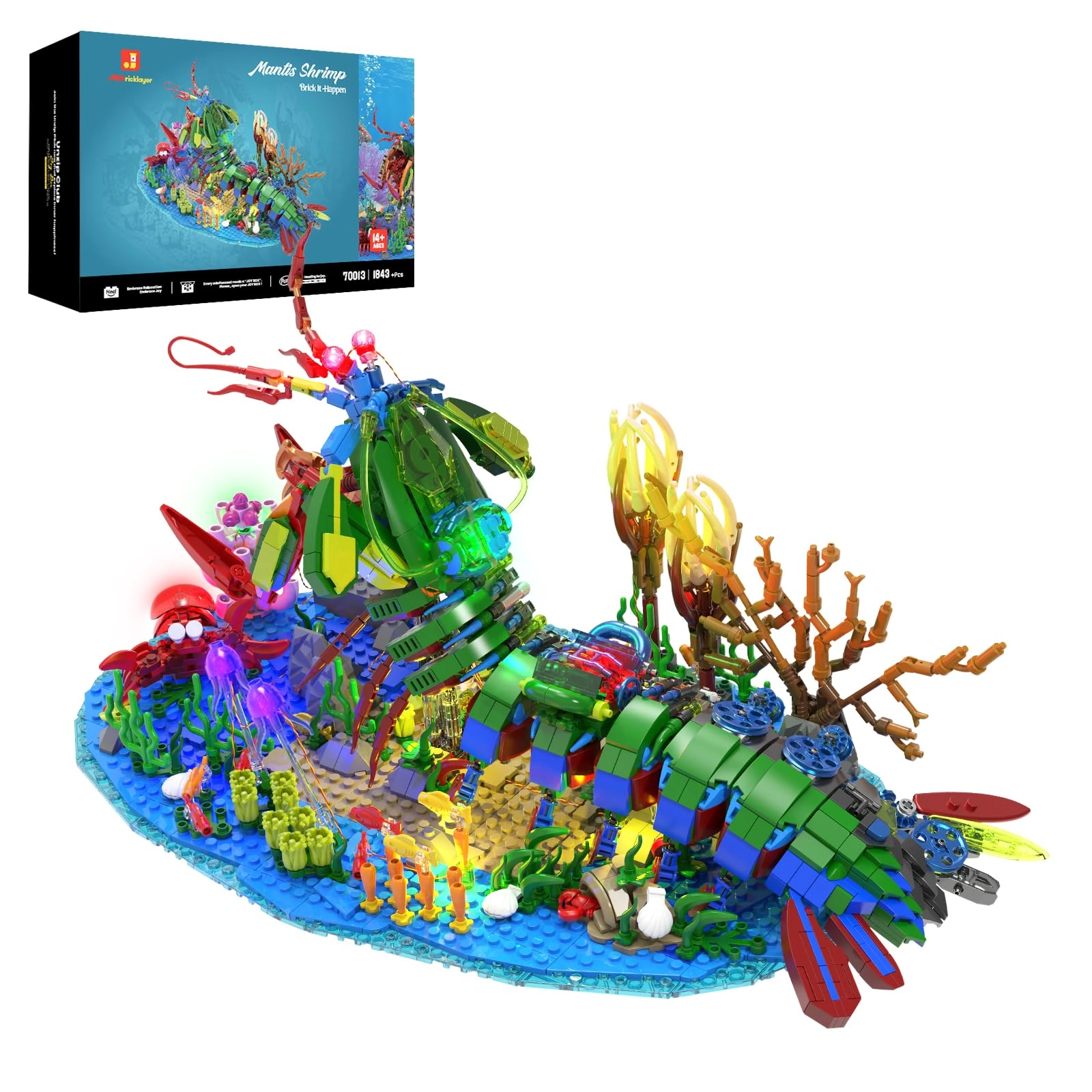JMBricklayer Mechanical Mantis Shrimp - 1843pcs