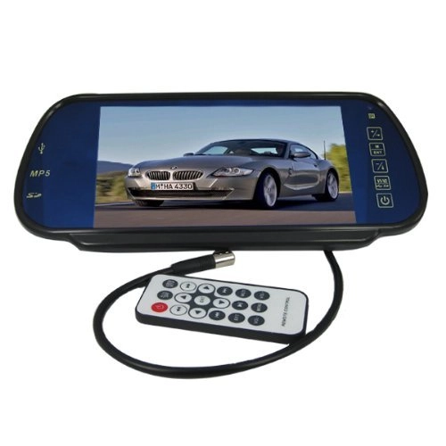 B&W Cases LCD MP5 Car Rear View Mirror Monitor - 7 Inches