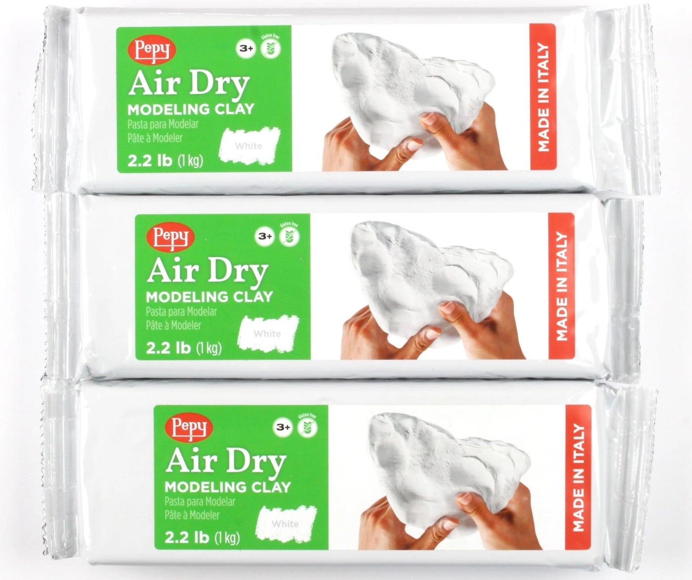 Pepy Premium European Air Dry Modeling Clay - 2996g 3pcs.