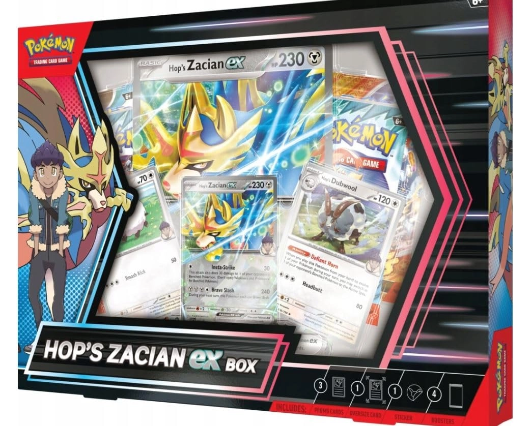 Pokmon Hop's Zacian ex Box - English 4 booster packs