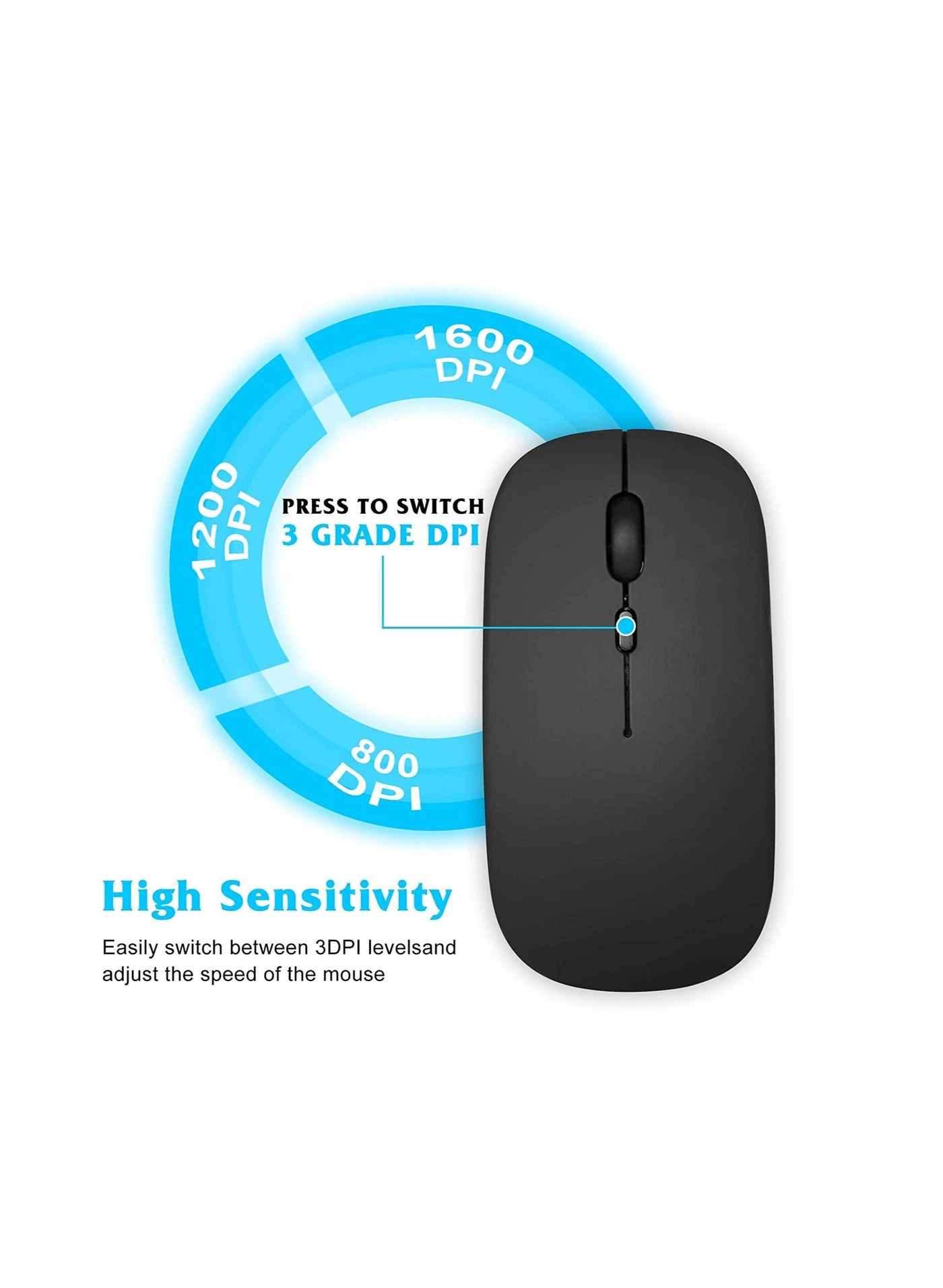 Slim Wireless Mouse - 2.4G Bluetooth 5.1