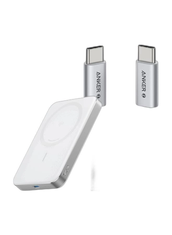 Anker MagGo - 10000mAh 15W + USB C to USB C Cable - White 3.3ft