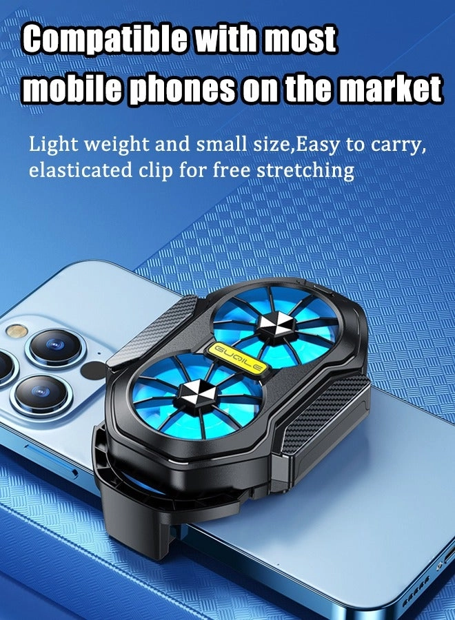 Phone Cooler - Dual Fan LED USB Rechargeable