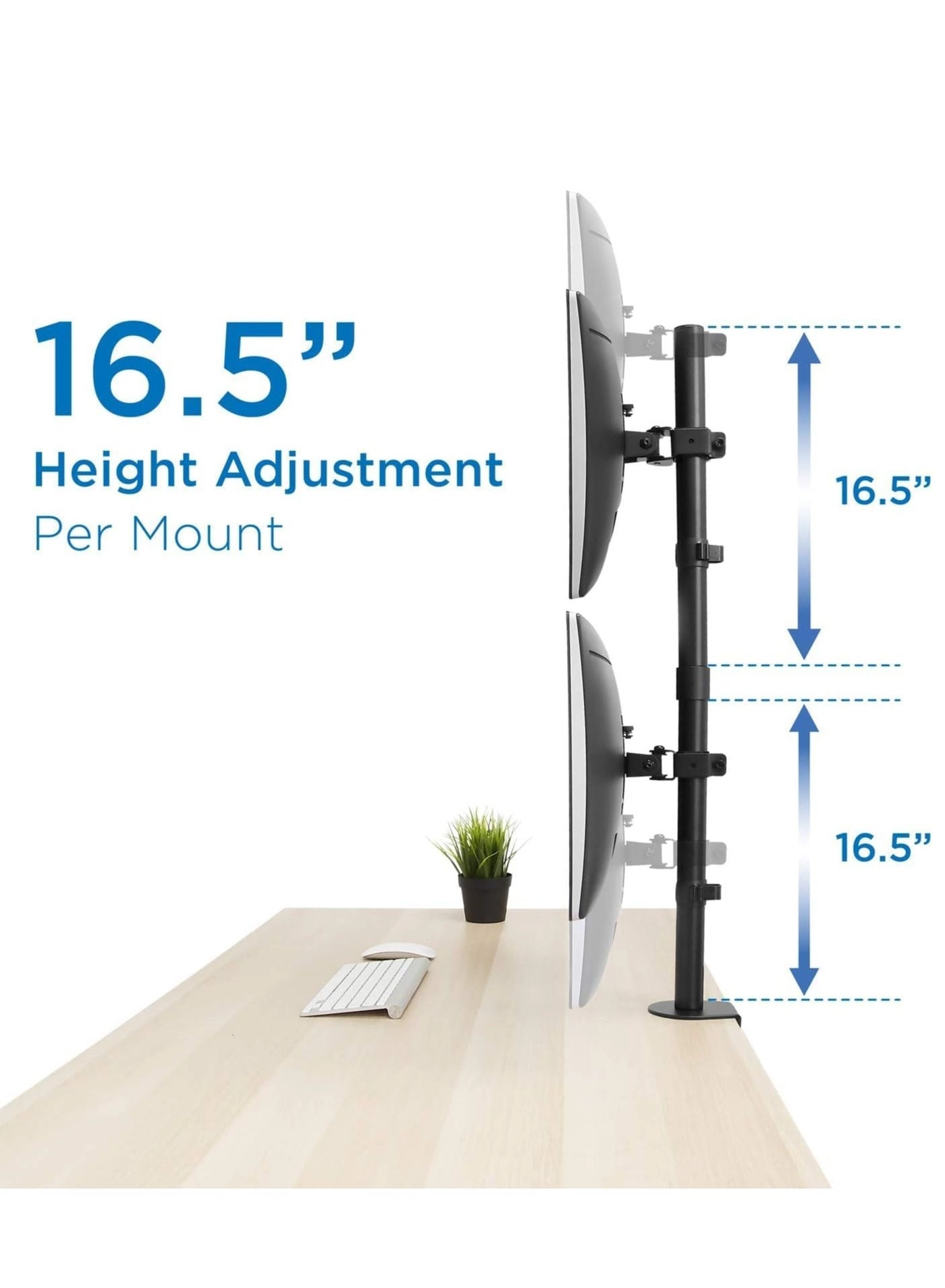 Dual Monitor Stand - 32 Inches 75x75/100x100mm