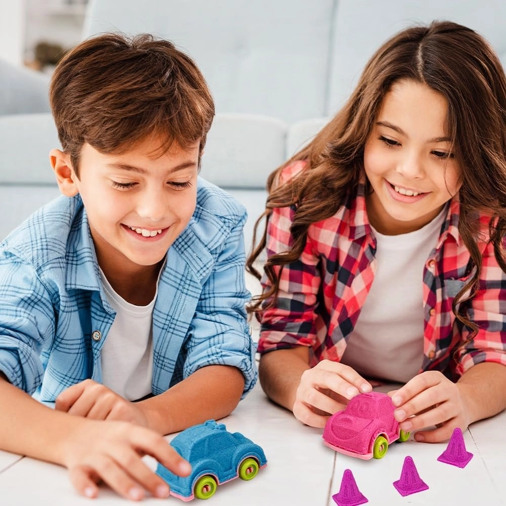 Magical & Moldable Play Sand Set - 3 colors 250g Super Cars