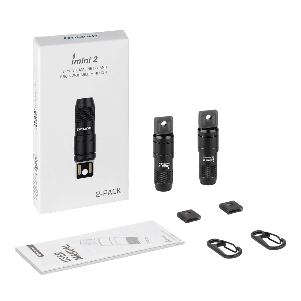 IMINI 2 Keychain Flashlight Rechargeable (50lm) Pack