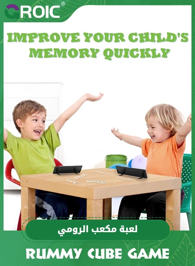 Rummy Cube Game - 106 Tiles 4 Racks Portable Case