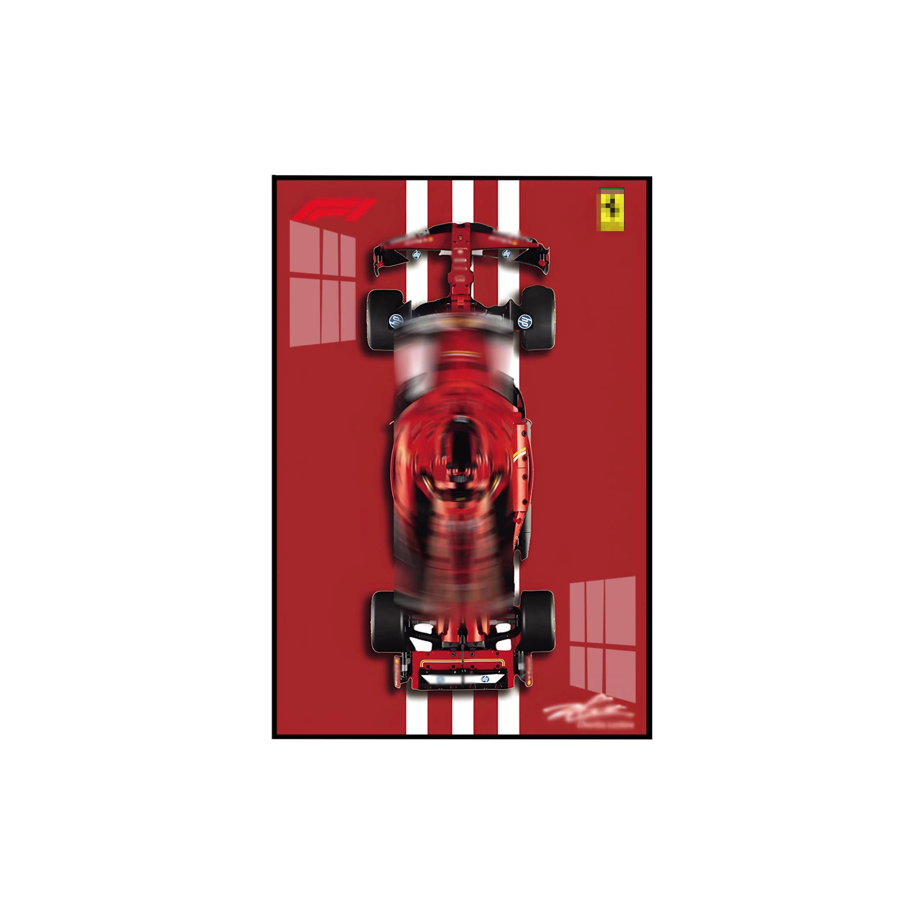 Racing Car Wall Sign (42207) - 50 x 80 cm Aluminum