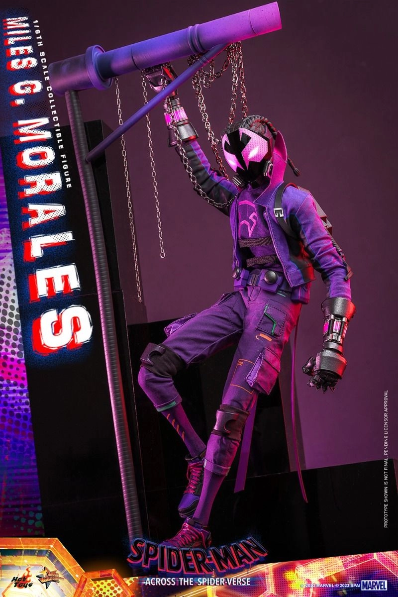 Miles G Morales - Spider-Man: Across the Spider-Verse Sixth Scale Action Figure - LED light-up Prowler gauntlets