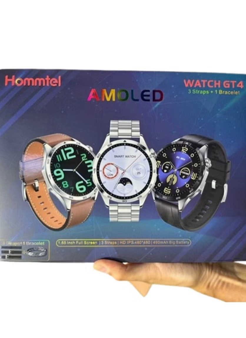 Hommtel Watch GT4 - 1.65-inch HD AMOLED IP68 Waterproof
