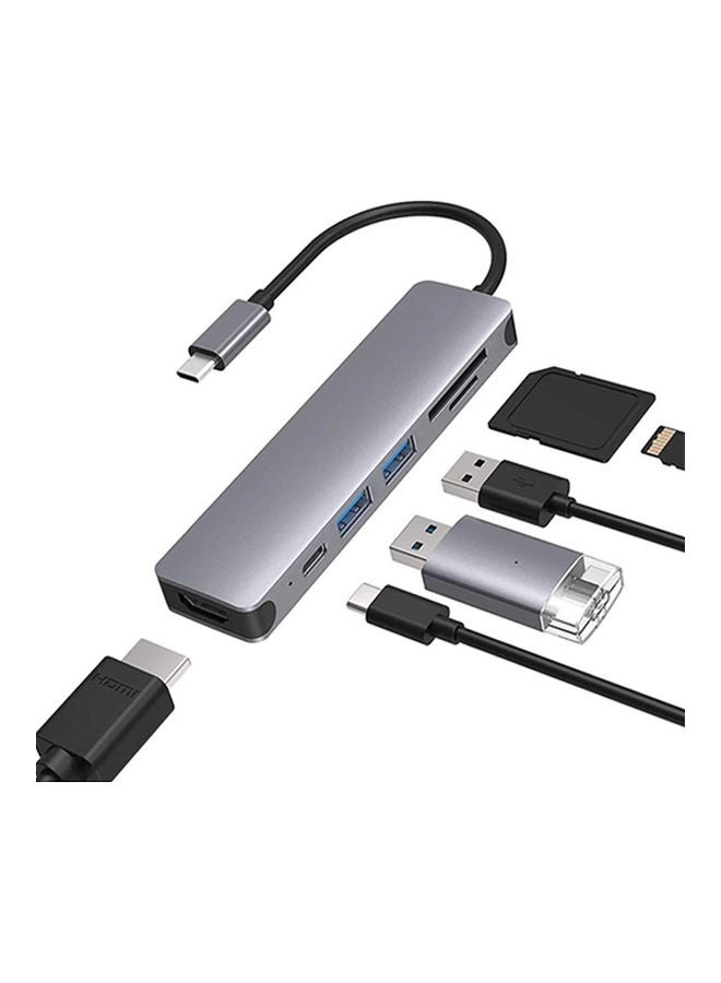 HubH2110262 - 6-In-1 USB-C Grey