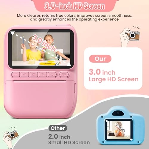 Instant Print Camera - 3.0" 1080P 32GB Pink