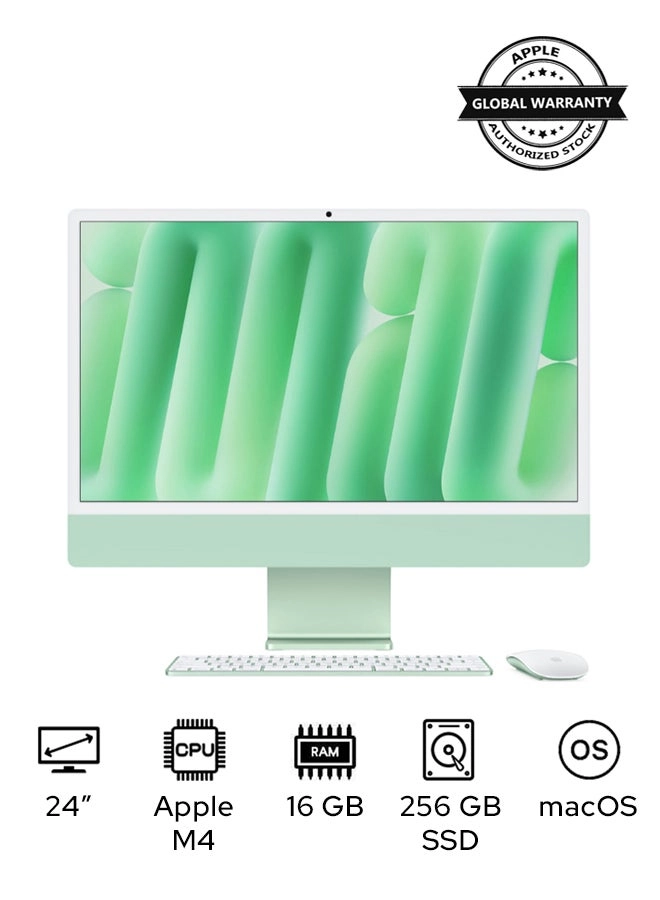 Apple iMac 24-inch M4 8-core CPU and 8-core GPU, 16GB, 256GB SSD - Green