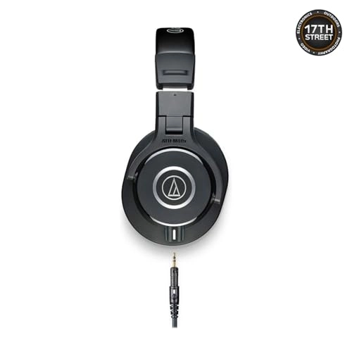 ATH-M40x Wired Headphone + Headphone Sanitizer Spray + Microfiber Cleaning Cloth + Screw On Adapter + Carrying Pouch + Straight Cable + Coiled Cable