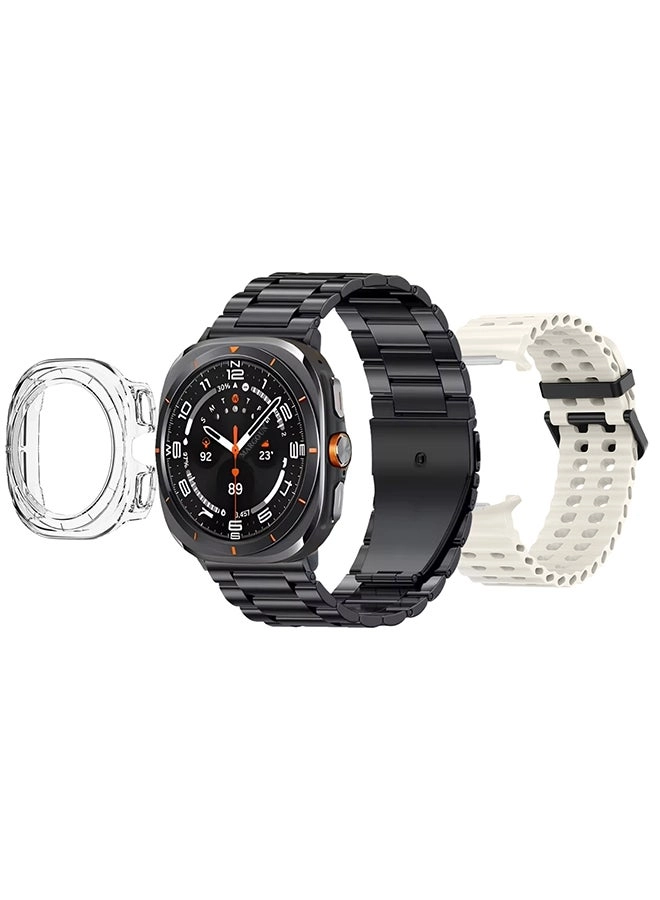 SK7 Ultra + Stainless Steel Band + Silicone Band + Charging Cable + TPU Case Protector