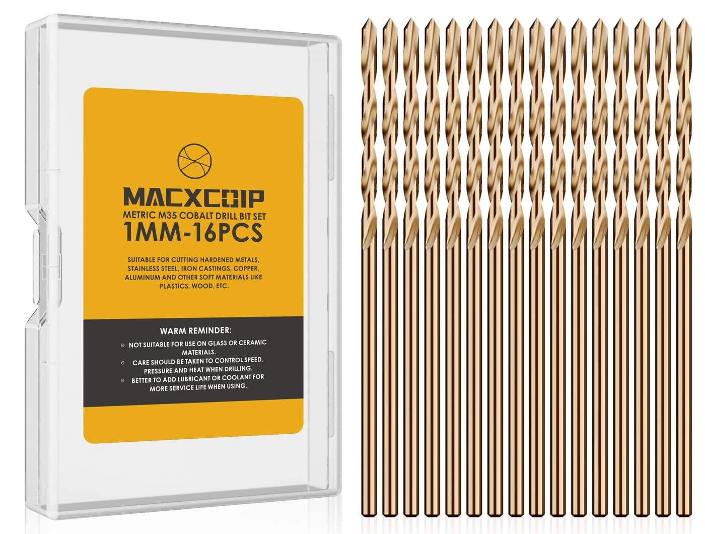 MACXCOIP M35 Cobalt Drill Bit - 16Pcs 1mm