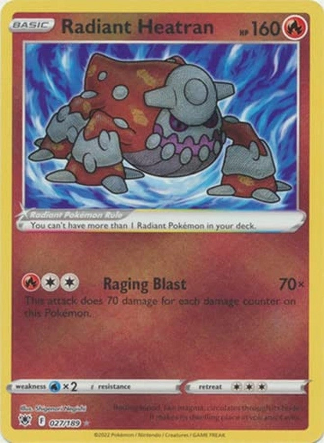 Pokemon Radiant Heatran 027/189 - English + Toploader