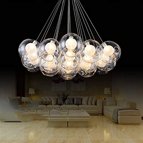 G4 Nordic Glass Globe Bubble Chandelier - 50 head