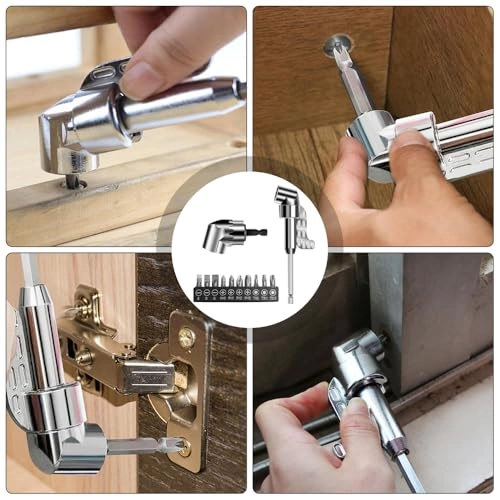 105° Angle Screwdriver Attachment Adapter - HSS silver 10 screw heads