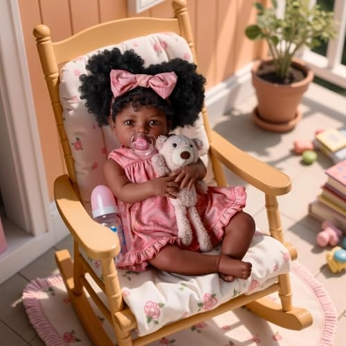 Reborn Baby Doll - 20 Inch Soft Cloth Body Black Girl Ages 3+