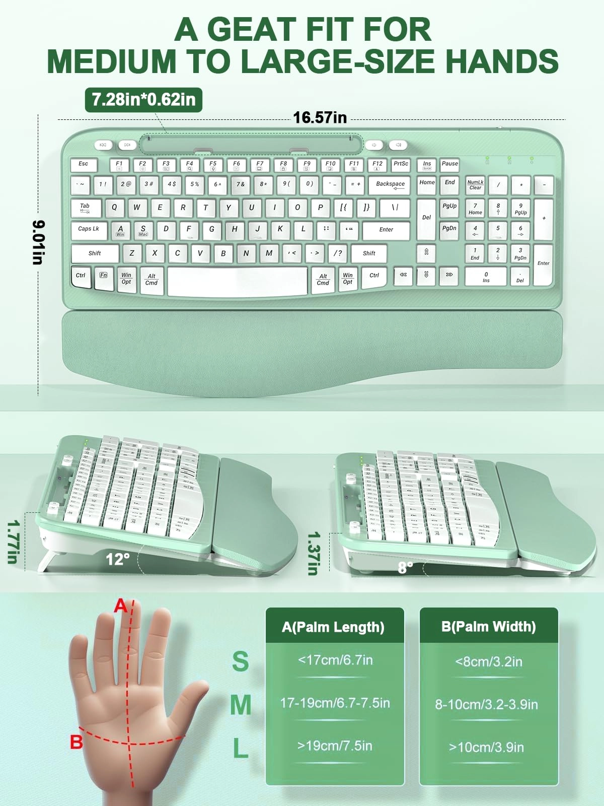 Ergonomic Wireless Keyboard - Wireless