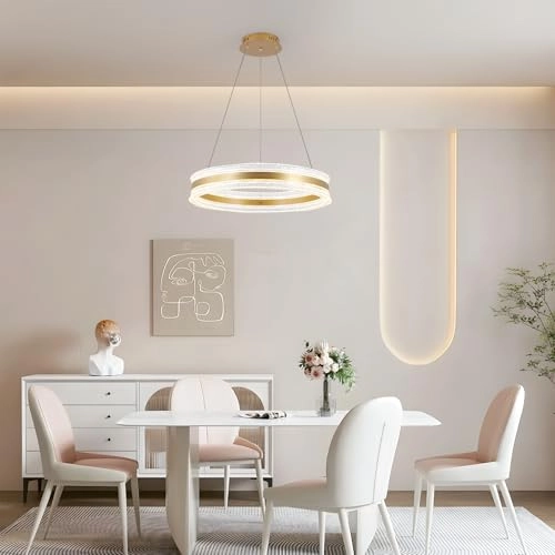 Round LED Chandelier - 3000K–6000K Dimmable