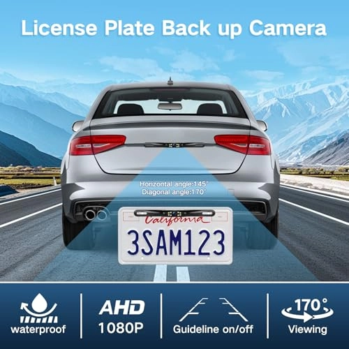 License Plate Backup Camera - Night Vision RCA 1080P