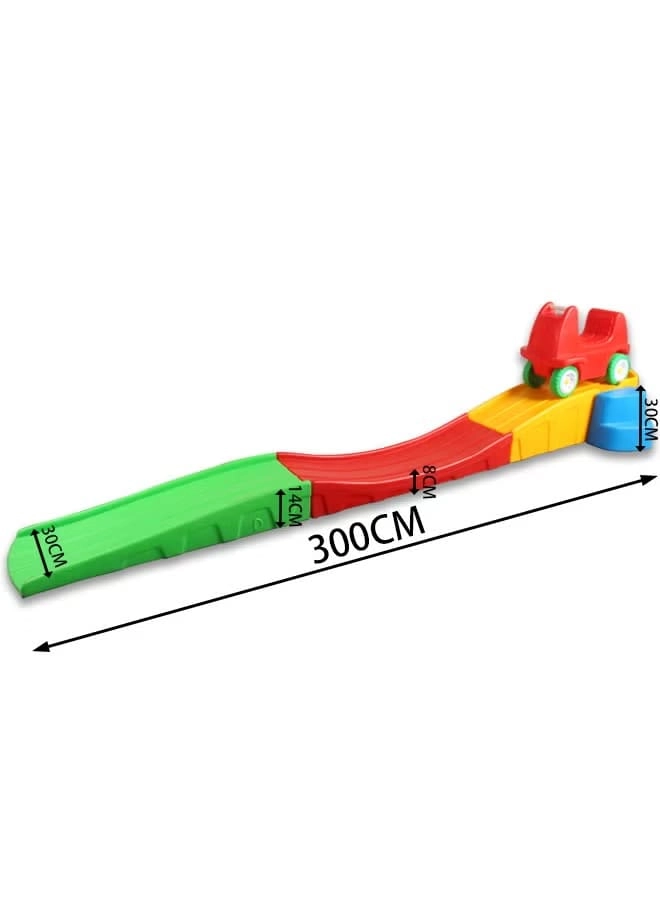 Spring Rider + Round Trampoline - 8FT + Caterpillar Tunnel + Slide and Swing Playground Set + Two Seater Seesaw