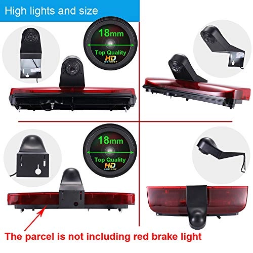 Rear View Mirror Monitor - 4.3 Inch Wired + Brake Light Camera - 1280 x 720 Night vision
