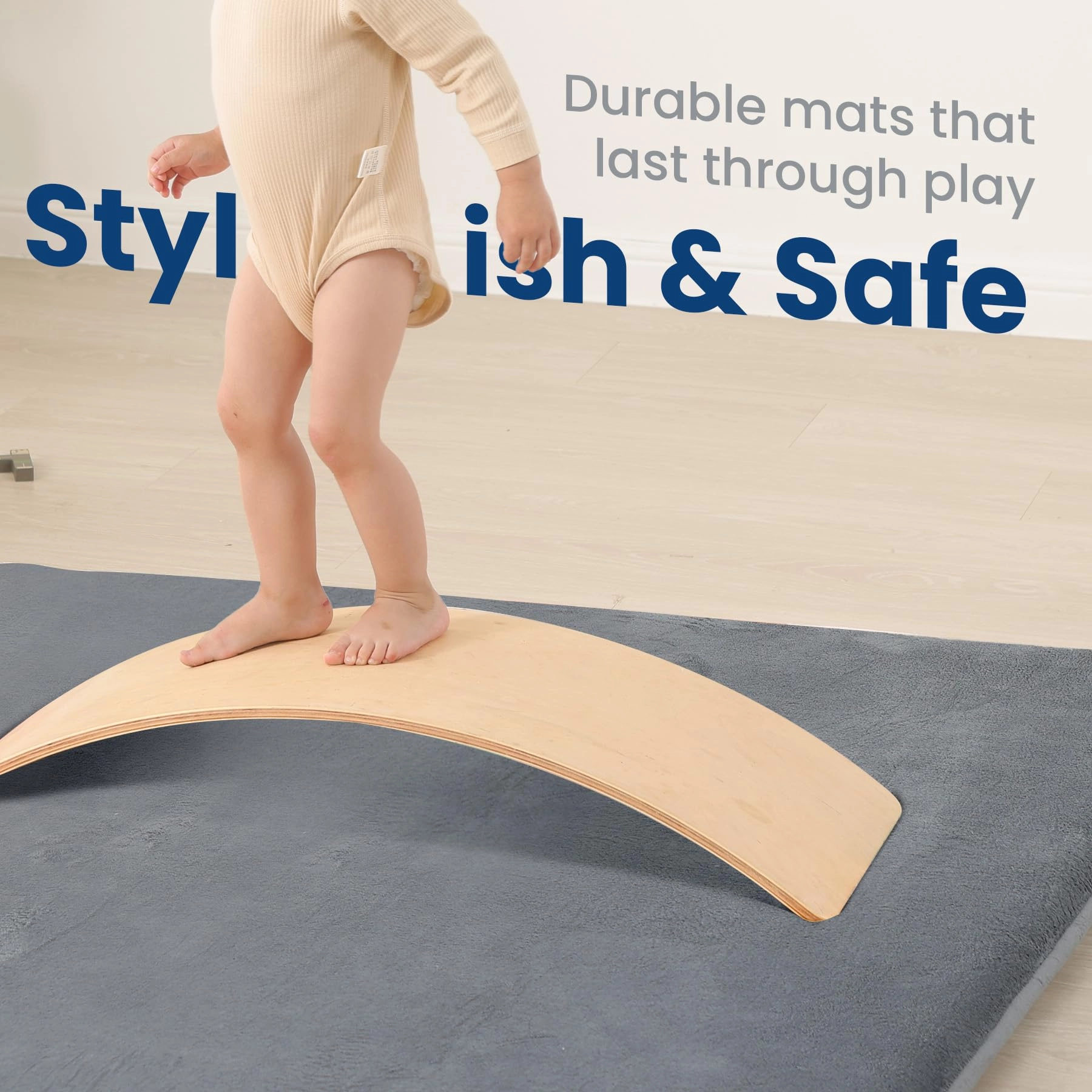 Baby Activity Play Mat - 79"x118" 1.3" Thick Cream