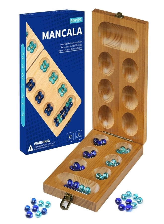 BOPIPA Mancala - Wooden Folding Design Locking Latch 56 Beads